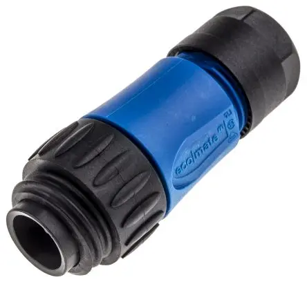 Produktfoto 1 von Amphenol Industrial Ecomate M 30 mm Standard Rundsteckverbinder Stecker 6-polig Stecker 13A Kabel IP67