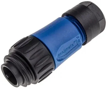 Produktfoto 1 von Amphenol Industrial Ecomate M 30 mm Standard Rundsteckverbinder Stecker 6-polig Stecker 14A Kabel IP67