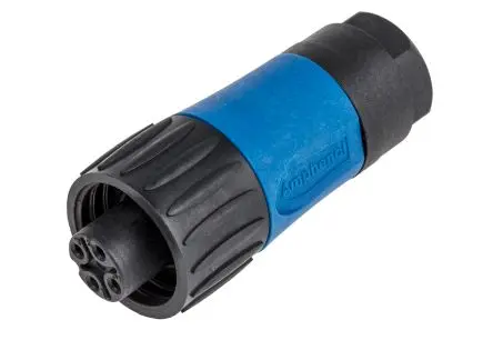 Produktfoto 1 von Amphenol Industrial Ecomate M 30 mm Standard Rundsteckverbinder Buchse 3-polig Buchse 16A Kabel IP67