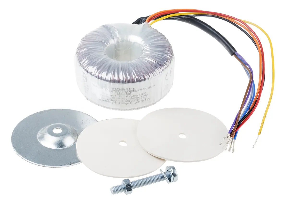 Produktfoto 1 von RS PRO Ringkerntransformator, Primär 2 x 115 V ac / Sekundär 2 x 55 V ac 2  Ausg. 50 VA, 1.39 A 760 g 60 Hz 50 Hz