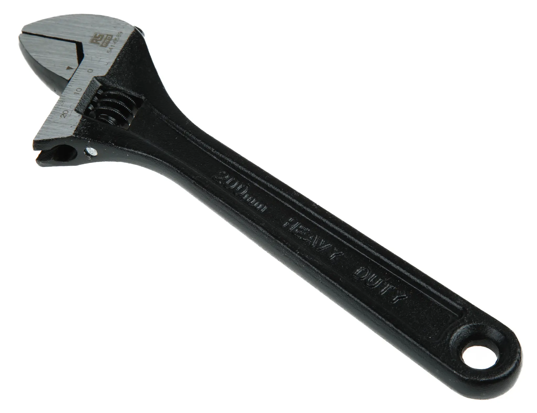 Produktfoto 1 von RS PRO Schraubenschlüssel Verstellbarer Schraubenschlüssel, Metall Griff, Backenweite 26.8 mm, / Länge 203 mm