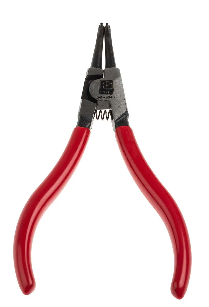 Produktfoto 1 von RS PRO Sicherungsringzange / Backen 38mm Geknickt 125 mm 10 To 25 mm Schließer (NO)