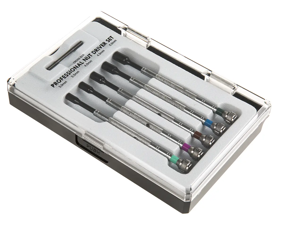 Produktfoto 1 von RS PRO Sechskant: 3; 3,5; 4; 4,5; 5 mm Steckschlüssel-Schraubendreher Steckschlüsselsatz