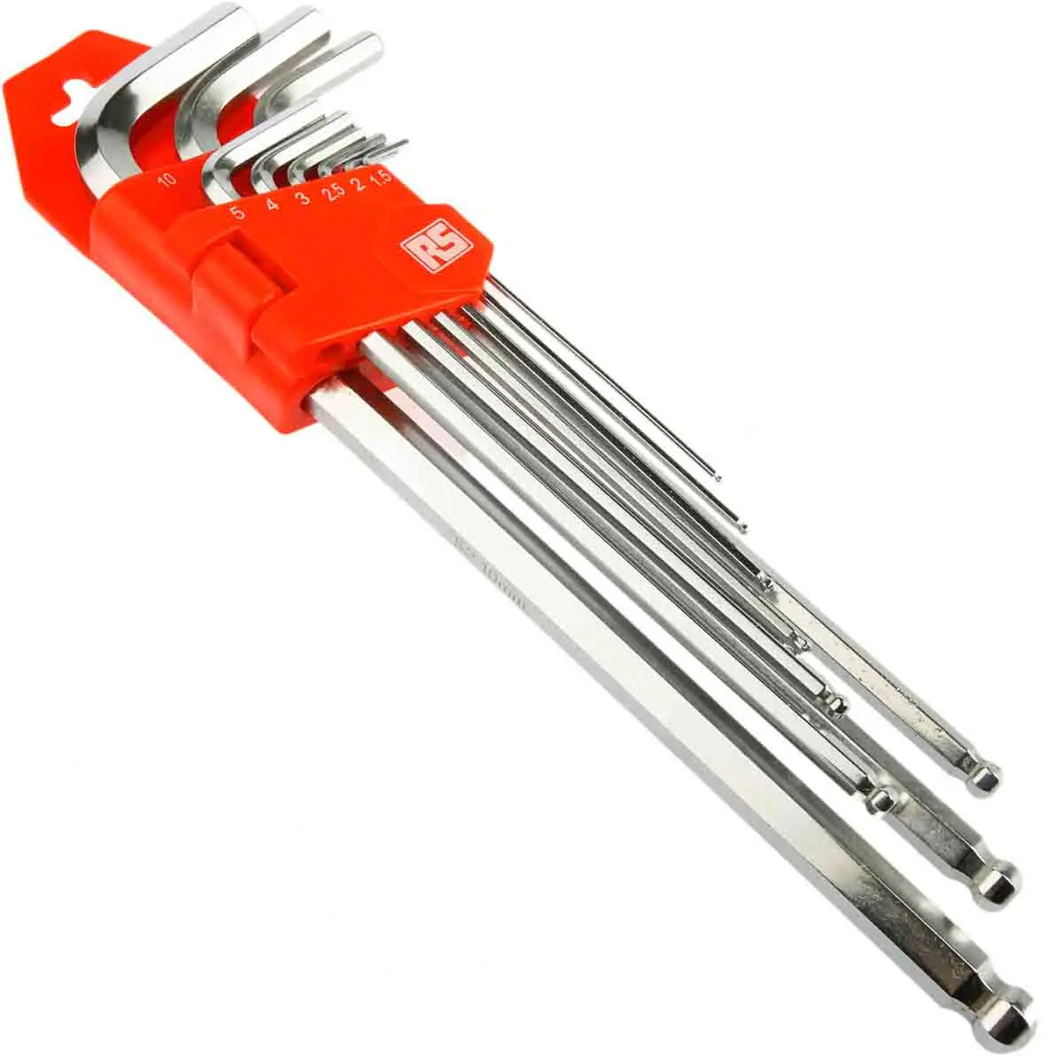 Produktfoto 1 von RS PRO metrisch  Innensechskant-Schlüssel, Satz 9-teilig 1.5 → 10mm L-Form