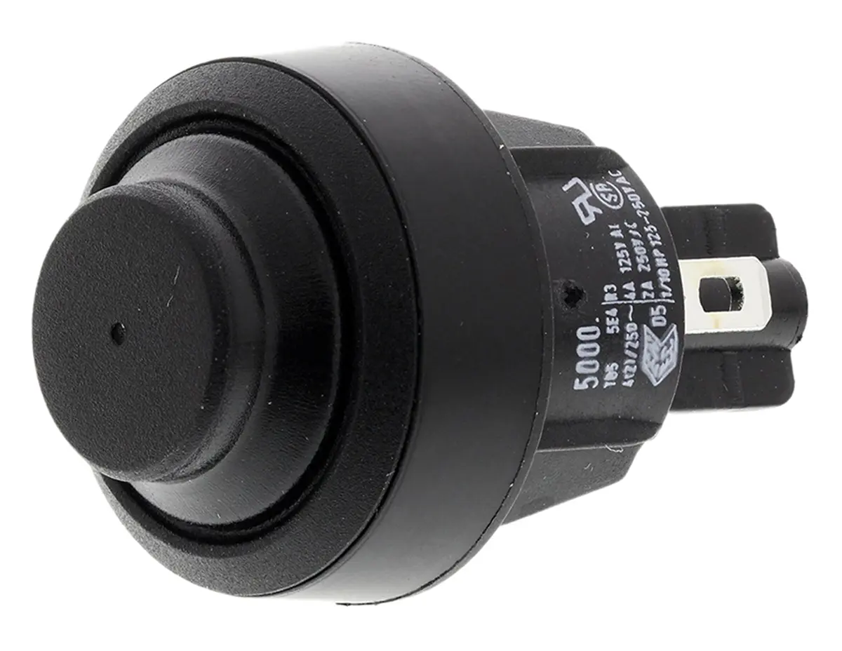 Marquardt 5000 Druckschalter Tastend Einrastmontage Ø 16 mm, SPST / 4 A 250 V ac, IP54, IP40