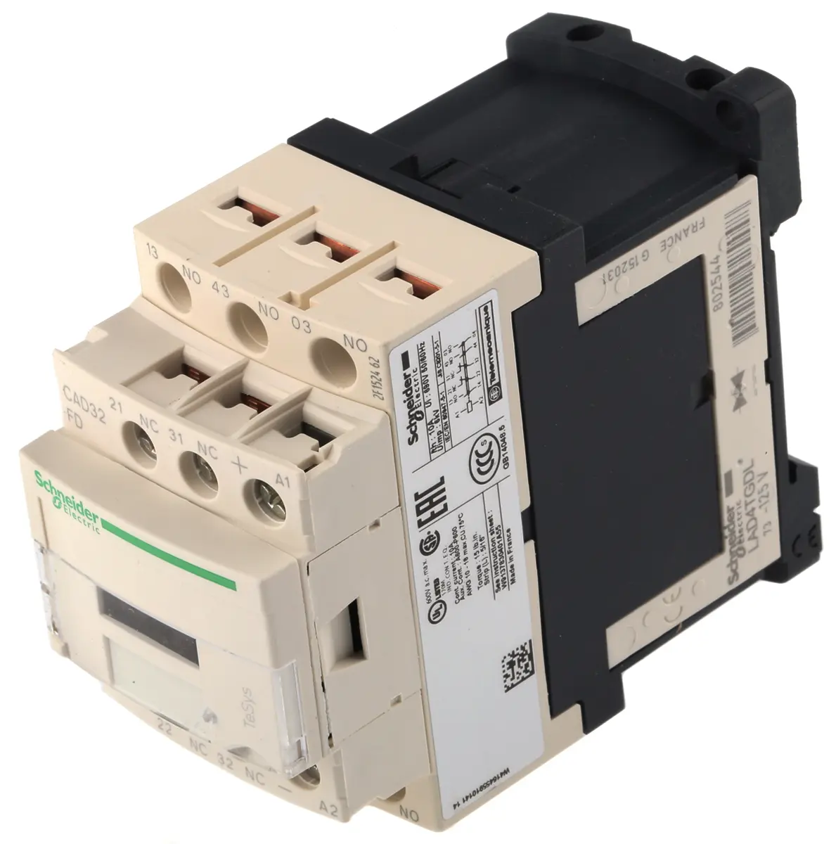 Produktfoto 1 von Schneider Electric CAD Schütz 110 V-Spule, 5-polig, 690V dc / 10 A 110 V 2 Schließer/2 Öffner Steuerrelais