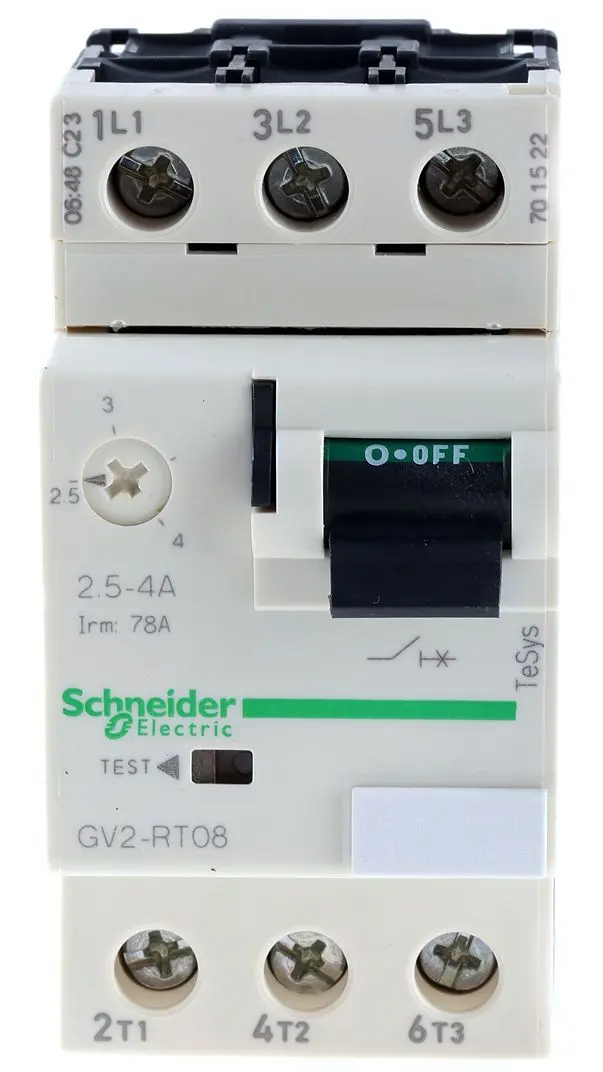 Produktfoto 1 von Schneider Electric TeSys GV2R Motorschutzschalter, 2,5 → 4 A 89mm x 44.5mm
