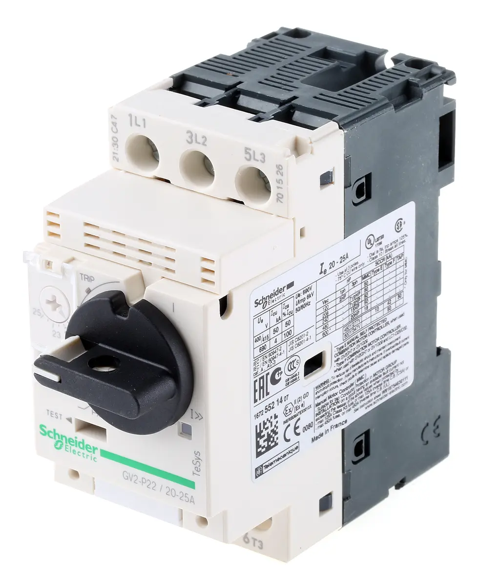 Produktfoto 1 von Schneider Electric TeSys GV2P Motorschutzschalter, 20 → 25 A 89mm x 44.5mm