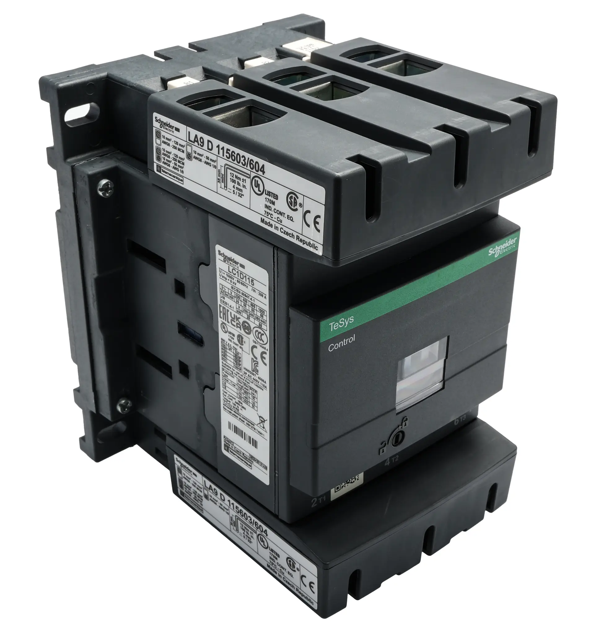 Produktfoto 1 von Schneider Electric TeSyS D Schütz 115V ac-Spule, 3-polig, 1kV ac / 115 A 115V ac 55 kW 3 Schließer Motorsteuerung,