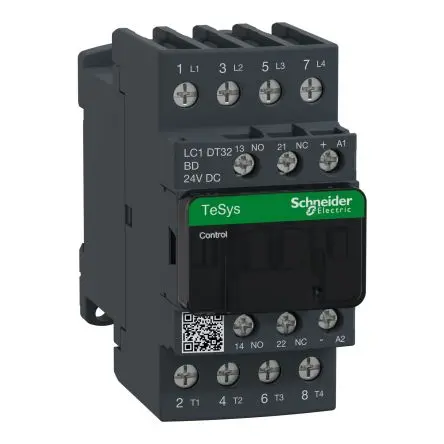 Produktfoto 1 von Schneider Electric TeSyS D Schütz 24V dc-Spule, 4-polig, 690V ac / 32 A 24V dc 5.4 W 4 Schließer Lastkontrolle,
