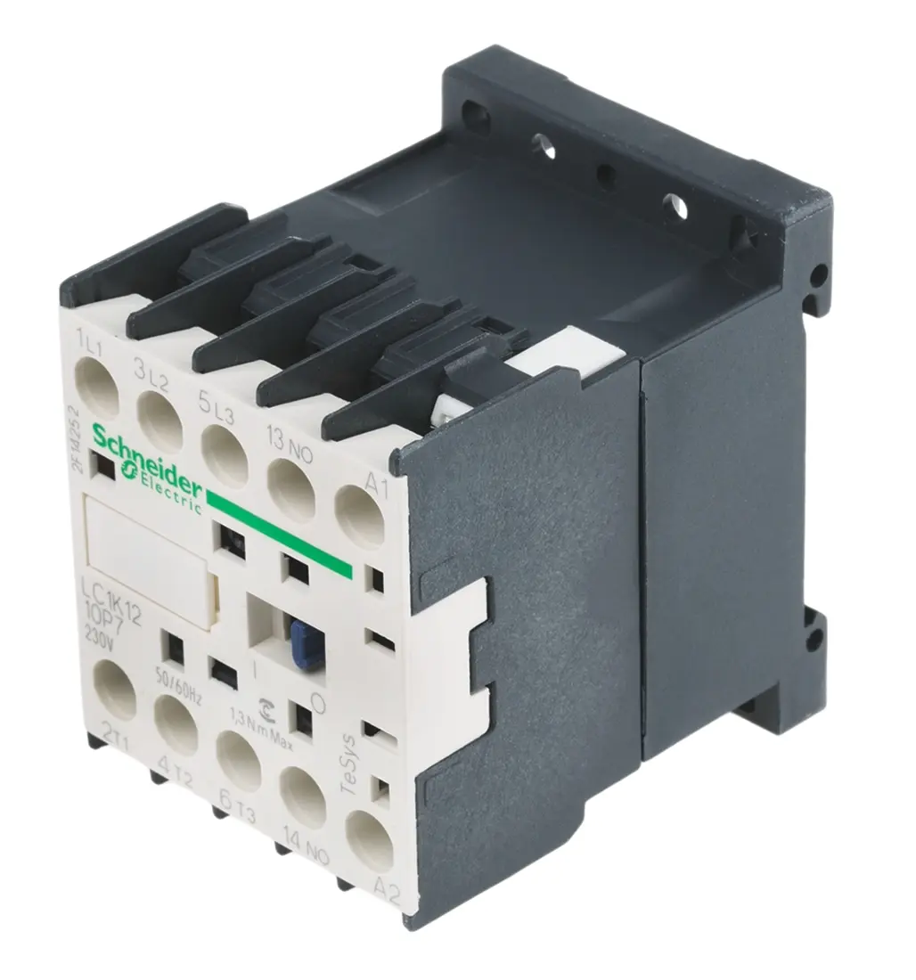 Produktfoto 1 von Schneider Electric TeSyS K Schütz 230V ac-Spule, 3-polig, 690V ac / 12 A 230V ac 5.5 kW 3 Schließer Motorsteuerung,