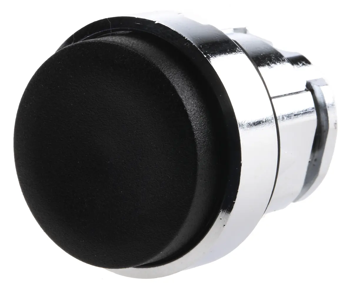 Produktfoto 1 von Schneider Electric Harmony Drucktastenkopf Ø 22 mm, Schwarz Federrückstellung Rund Rund Metall, IP66
