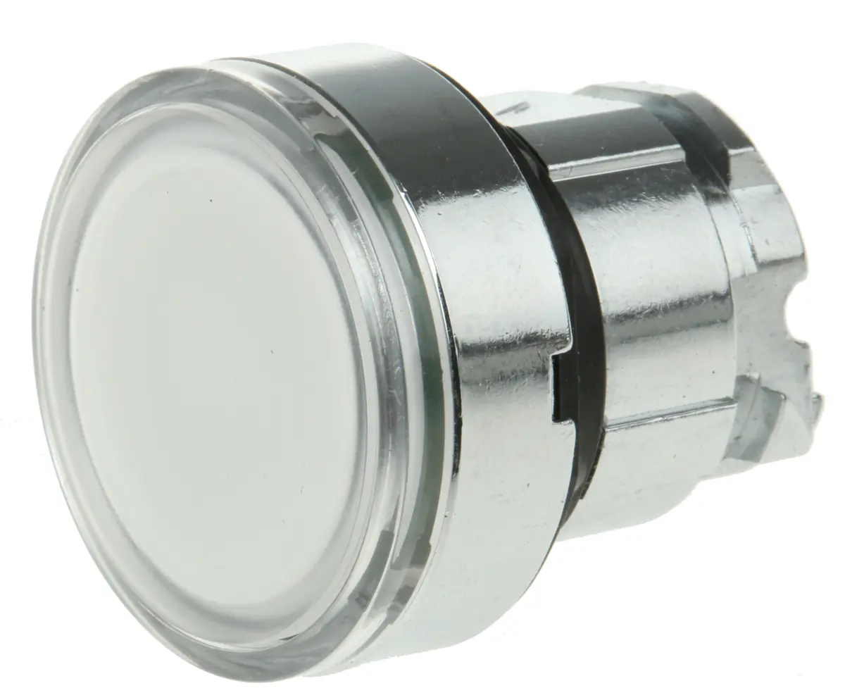 Produktfoto 1 von Schneider Electric Harmony Drucktastenkopf Ø 22 mm, Weiß wartungsfrei Rund Rund Metall, IP66