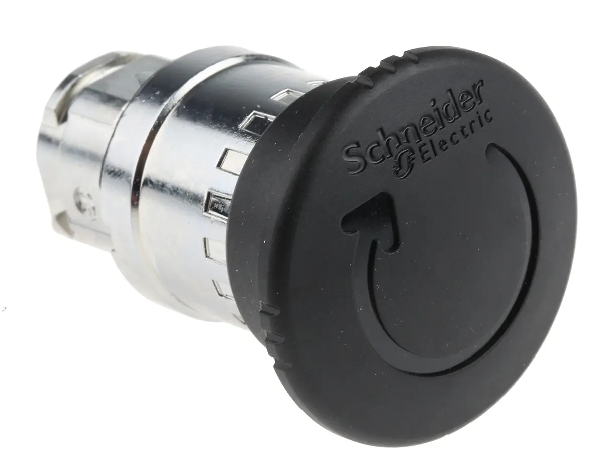 Produktfoto 1 von Schneider Electric Harmony Drucktastenkopf Ø 22 mm, Schwarz Drehentriegelung Rund Rund Metall, IP66