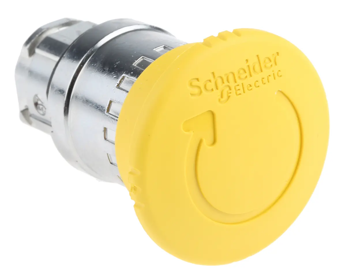 Produktfoto 1 von Schneider Electric Harmony Drucktastenkopf Ø 22 mm, Gelb Drehentriegelung Rund Metall, IP66
