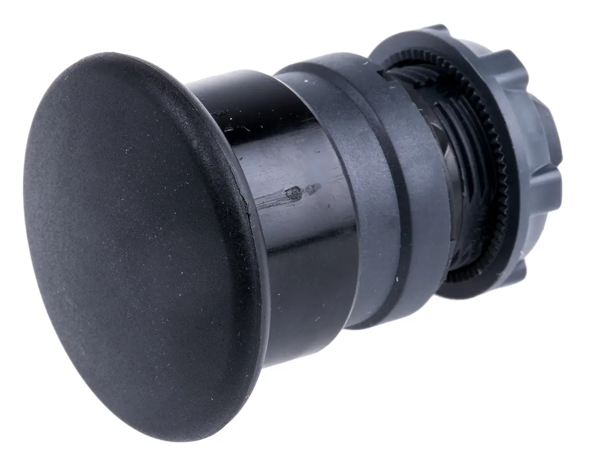 Produktfoto 1 von Schneider Electric Harmony Drucktastenkopf Ø 22 mm, Schwarz Federrückstellung Rund Pilzförmig Rund Kunststoff, IP66