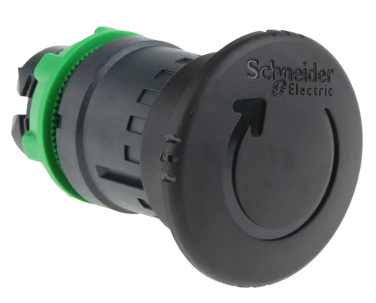 Produktfoto 1 von Schneider Electric Harmony Drucktastenkopf Ø 22 mm, Schwarz Drehentriegelung Rund Rund Kunststoff, IP66
