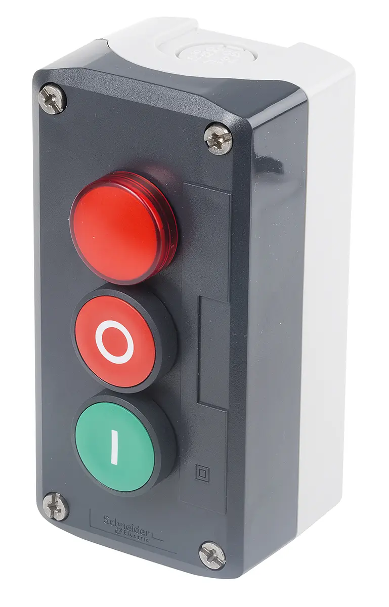 Produktfoto 1 von Schneider Electric Federrückstellung Harmony Drucktaster-Steuerstation SPST Rot, Grün Polycarbonat, IP66, IP67 Hellgrau,