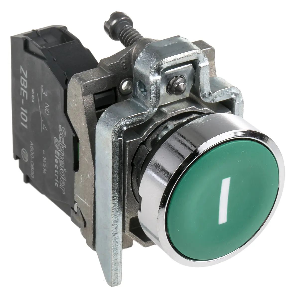 Produktfoto 1 von Schneider Electric Harmony Druckschalter Grün Federrückstellung Panel Ø 22 mm, SPST / 12A, IP66, IP67, IP69, IP69K