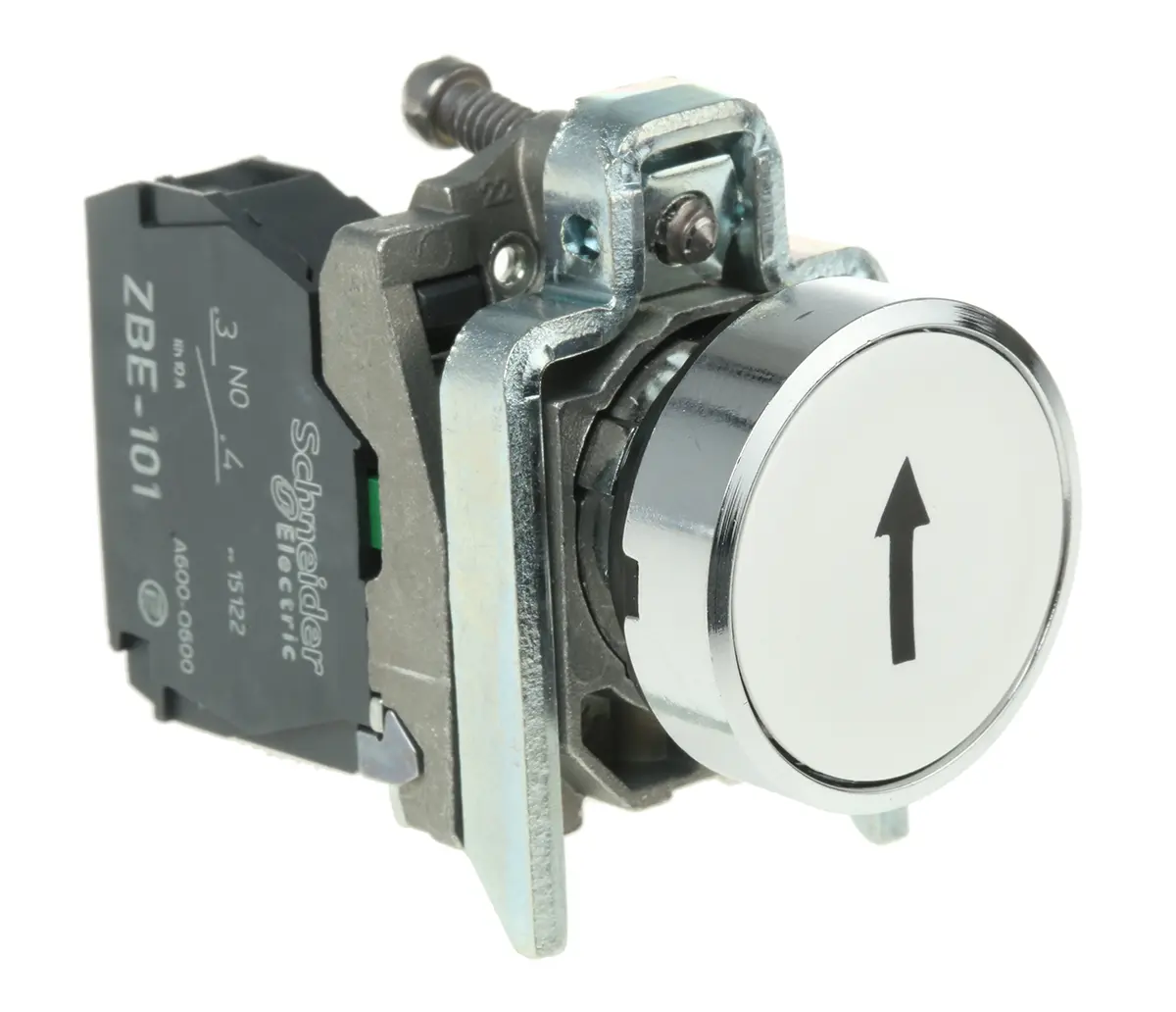Produktfoto 1 von Schneider Electric Harmony XB4 Druckschalter Weiß Schleichkontakt Panel Ø 22 mm, SPST / 12A, IP66, IP67, IP69K