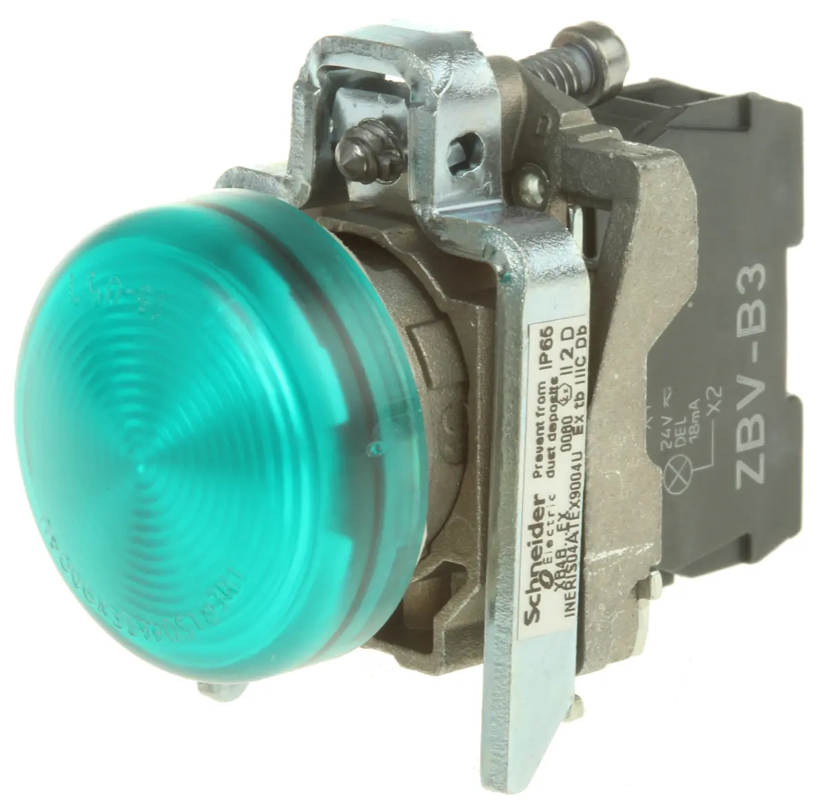 Schneider Electric Leuchtmelder Harmony XB4, Harmony XB4 24V ac/dc Grün, Ausschnitt-Ø 22mm LED Tafelmontage IP 65