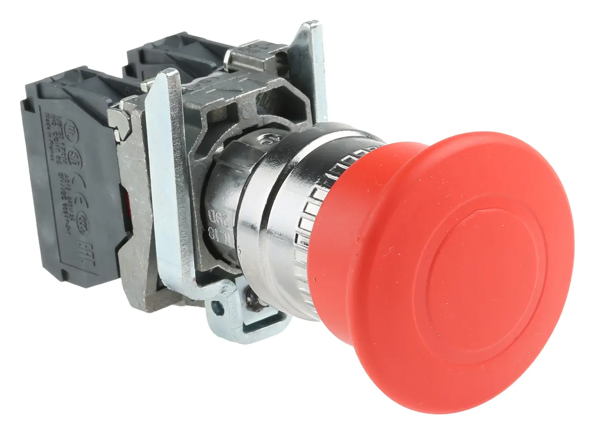 Produktfoto 1 von Schneider Electric Harmony Not-Aus-Drucktaster, Frontplattenmontage, Ø 22 mm, 1-poliger Umschalter, Rot IP69, IP67,
