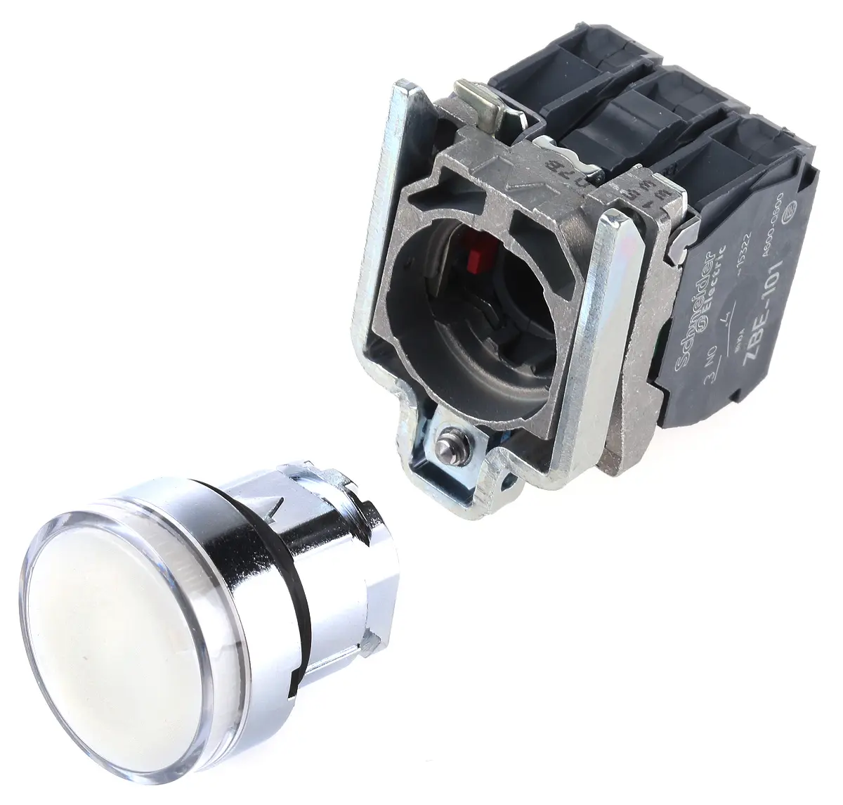 Produktfoto 1 von Schneider Electric Harmony XB4 Druckschalter Beleuchtet Federrückstellung Panel Ø 22 mm, 1-poliger Umschalter / 10 A 250