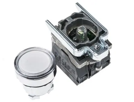 Produktfoto 1 von Schneider Electric Harmony Druckschalter Weiß Beleuchtet Federrückstellung Panel Ø 22 mm, 1-poliger Umschalter / 10A 240