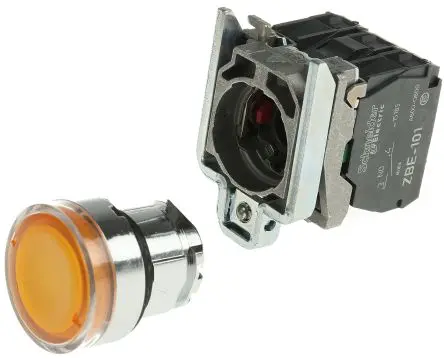 Produktfoto 1 von Schneider Electric Harmony Druckschalter Orange Beleuchtet Federrückstellung Panel Ø 22 mm, 1-poliger Umschalter 250 V