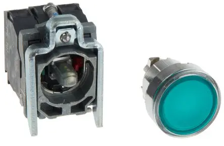 Produktfoto 1 von Schneider Electric Harmony XB4 Druckschalter Grün Beleuchtet Federrückstellung Panel Ø 22 mm, 1-poliger Umschalter,