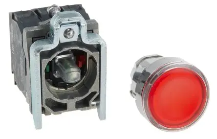 Produktfoto 1 von Schneider Electric Harmony XB4 Druckschalter Rot Beleuchtet Federrückstellung Panel Ø 22 mm, 1-poliger Umschalter, IP66,