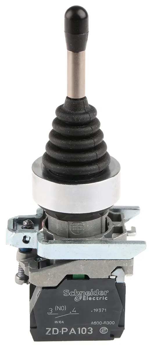 Produktfoto 1 von Schneider Electric Harmony XD4 Joystick, 2-Achsen Rastend, 1-poliger Schließer, 600V / 220 mA, IP 66 Griff Typ Hebel