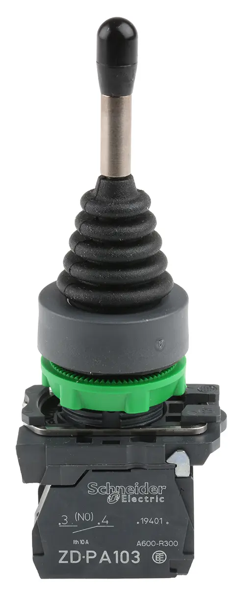 Produktfoto 1 von Schneider Electric Harmony XD5 Joystick, 2-Achsen Federrückstellung, SPST, 600 V ac / 220mA, IP66 Griff Typ Hebel