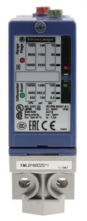 Produktfoto 1 von Telemecanique Sensors XMLB Differenzial Drucksensor 10 bar, 2 ��ffner Langsam, 0 bis 10 V, 1 CO Einpoliger Kontakt