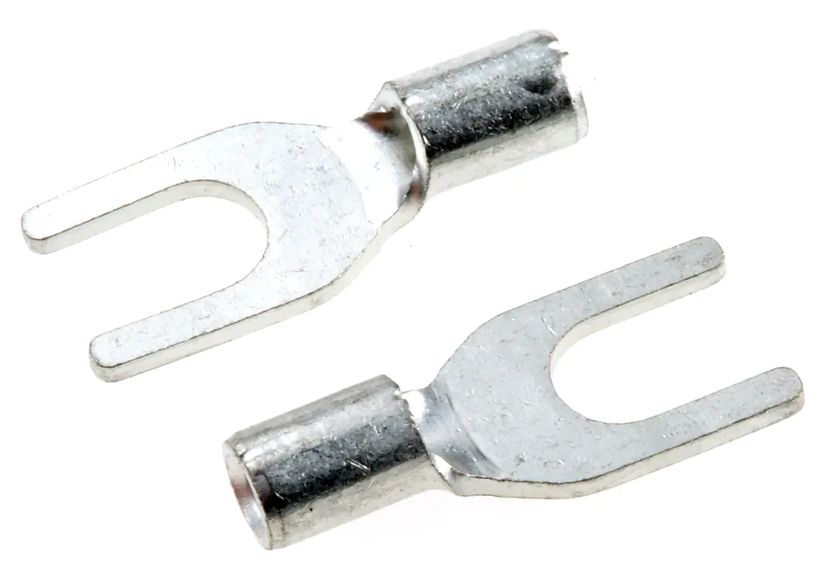Produktfoto 1 von JST Blau, Gelb, Rot Unisoliert Gabelkabelschuh B. 6.4 mm, 3.5 mm Nylon 22 AWG 16 AWG