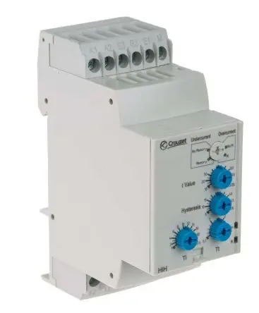 Produktfoto 1 von Crouzet HIH Überwachungsrelais 3-phasig, 2-poliger Umschalter Überstrom, Unterstrom 0.1A - 10A, DIN-Hutschiene, 24 V dc,