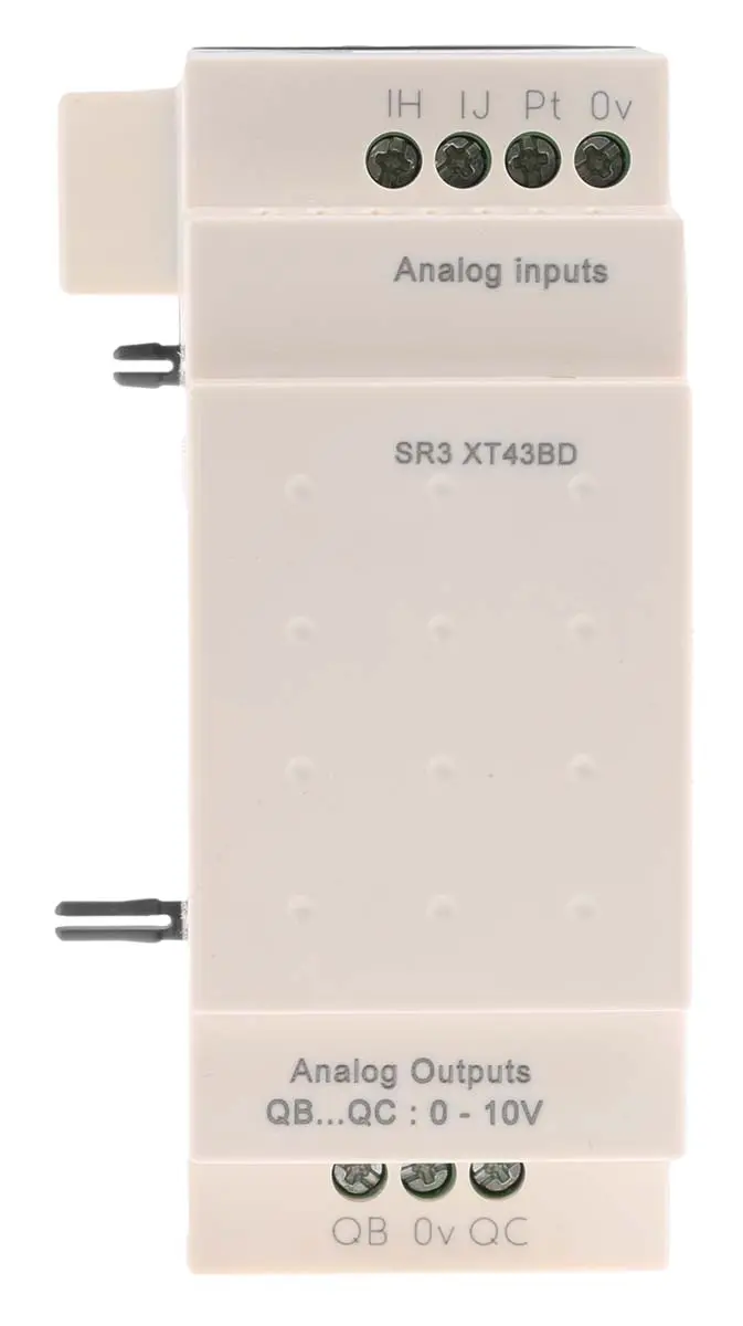 Produktfoto 1 von Schneider Electric Zelio Logic E/A-Modul, 2 Eing. Analog Ausg.Typ / 2 Analogausg. Analog, PT100 Eing.Typ für Zelio