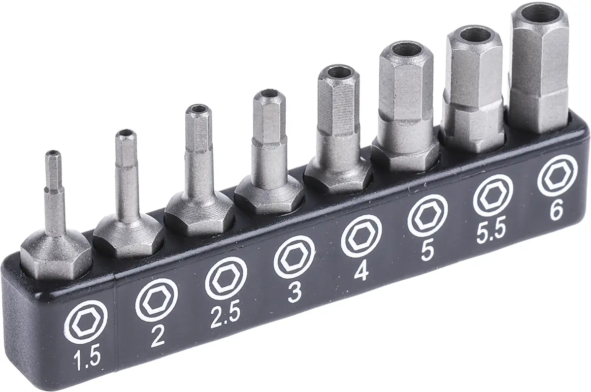 Produktfoto 1 von RS PRO HEX BO Sechskant Sechskant-Bit CrMo-Stahl Hex 1.5, Hex 2, Hex 2.5, Hex 3, Hex 4, Hex 5, Hex 5.5, Hex 6, Länge 25