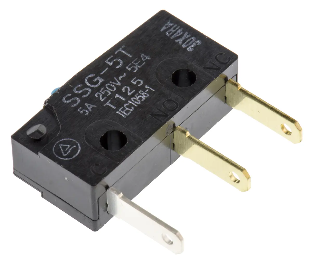 Produktfoto 1 von Omron Subminiatur-Mikroschalter Stiftstößel-Betätiger Stecker, 1-poliger Umschalter, 250 V ac, 30 V dc, 5A IP40 1.5N -25