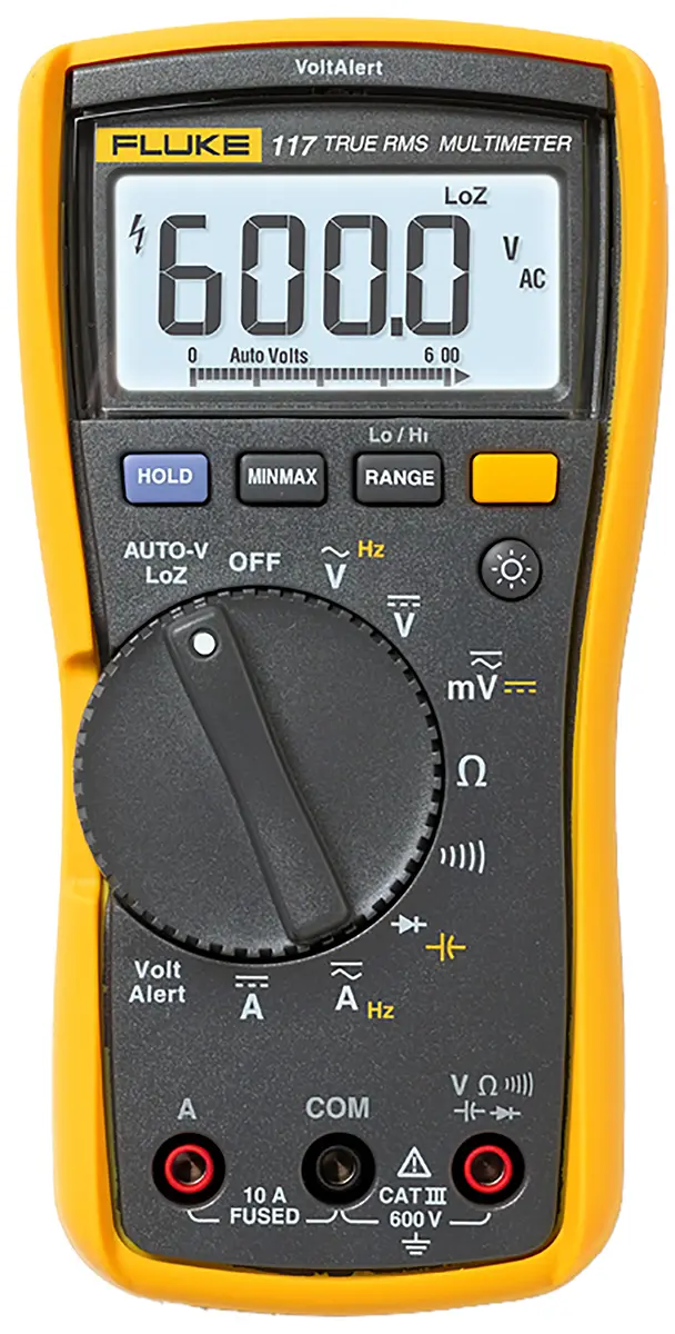 Produktfoto 1 von Fluke 117 Fluke 117 Tragbar Digital Multimeter Echteffektivwert, CAT III 600 V ac / 10 A ac 10 A dc, 40 mΩ