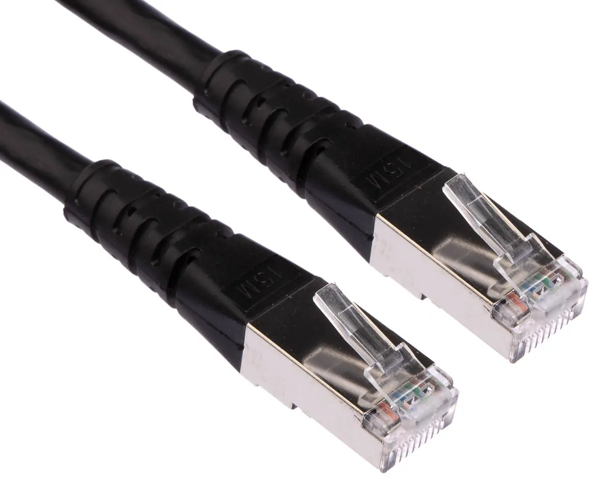 Produktfoto 1 von Roline Kat. 6 Ethernet-Kabel, 15 m, Schwarz 8 Abgeschirmt Geschirmt, Aussen ø 6.3 mm Außen-ø , Polyvinylchlorid