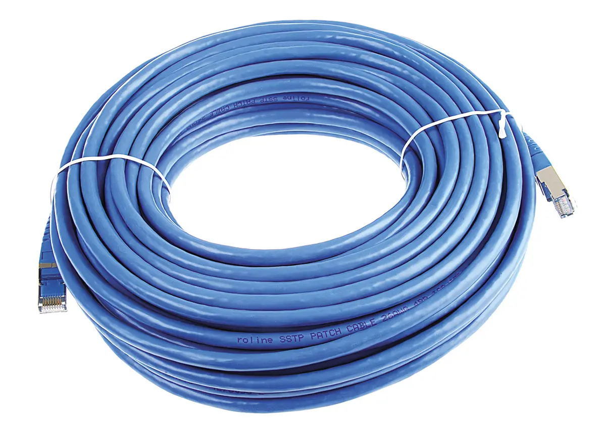 Produktfoto 1 von Roline Kat. 6 Ethernet-Kabel, 20 m, Blau 8 Abgeschirmt Geschirmt, Aussen ø 6.3 mm Außen-ø , Polyvinylchlorid