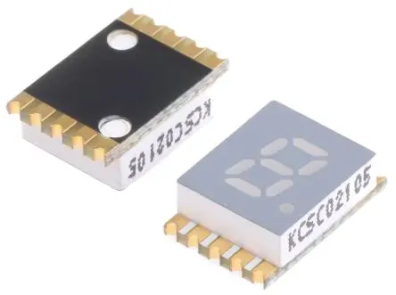 Produktfoto 1 von Kingbright LED-Anzeige 7 Segmente 1 Zeichen Kathode, Rot 630nm 30mcd Zeichenbreite 3.2 mm Rechts Zeichenhöhe 5.1 mm