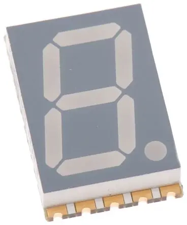 Produktfoto 1 von Kingbright LED-Anzeige 7 Segmente 1 Zeichen Anode, Rot 630nm 44mcd Zeichenbreite 8 mm Rechts Zeichenhöhe 14.2 mm