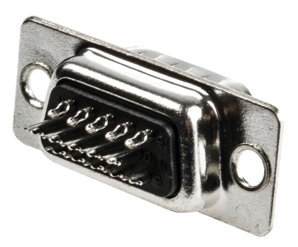 Produktfoto 1 von ITT Cannon ZDUA D-Sub-Steckverbinder E Gerade, 15-polig 2.29 mm Raster, Panel Stecker, mit Kunststoffhalterung mit #4-40