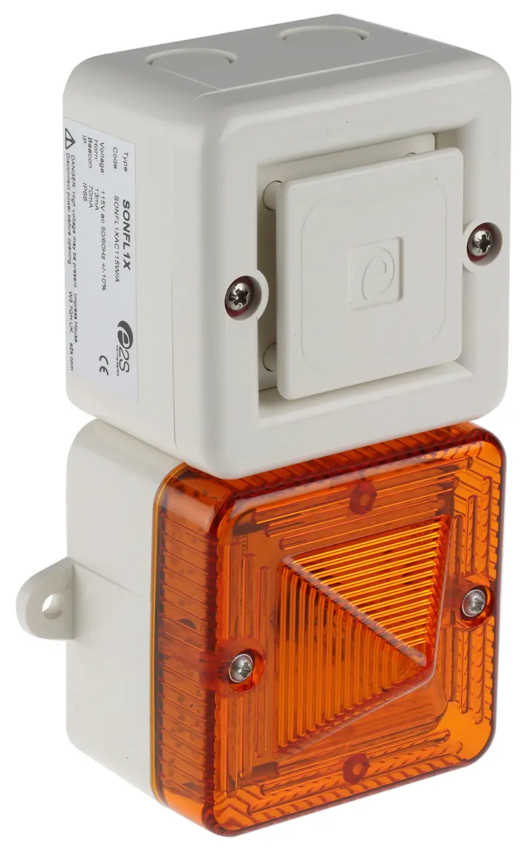 Produktfoto 1 von e2s SONFL1X Xenon Blink-Licht Alarm-Leuchtmelder Orange, 115 Vac