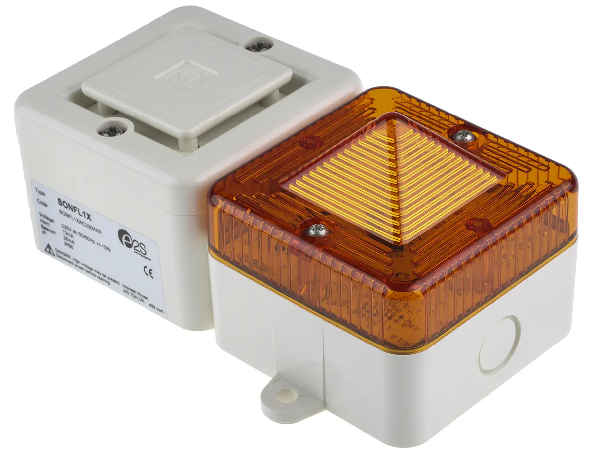 Produktfoto 1 von e2s SONFL1X Xenon Blink-Licht Alarm-Leuchtmelder Orange, 230 Vac