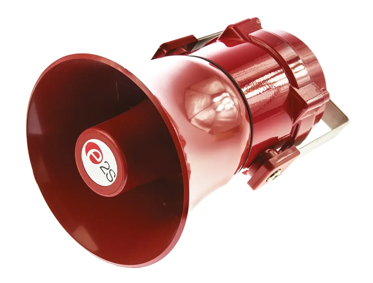 Produktfoto 1 von e2s BEXS110 Elektronischer Signalgeber IP67 115 V ac 32-Ton 117dB Rot, Ø 181 mm