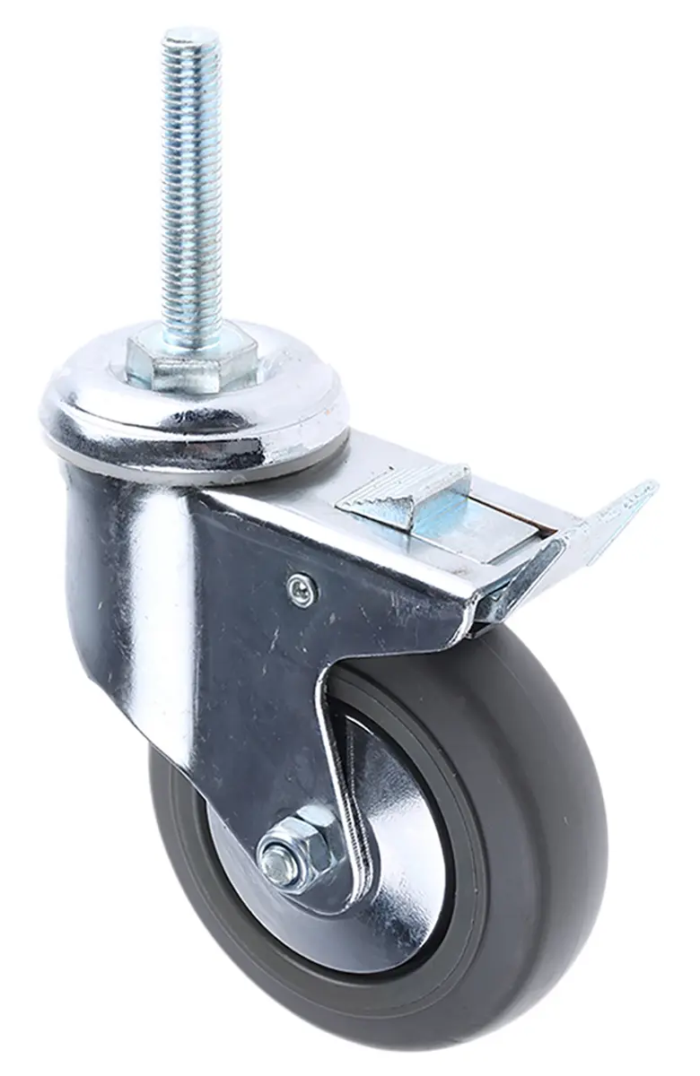 Produktfoto 1 von Guitel Hervieu Gebremst, schwenkbar Lenkrolle, Rad ø 100mm, 80kg, Ges H. 134mm, Rad B. 32mm, Gewindebolzen,