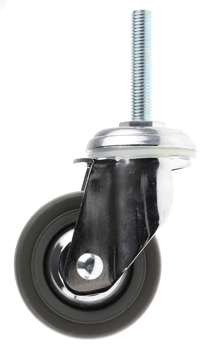 Produktfoto 1 von Guitel Hervieu Drehlager Lenkrolle, Rad ø 80mm, 70kg, Ges H. 110mm, Rad B. 25mm, Gewindebolzen, Gummi-Material